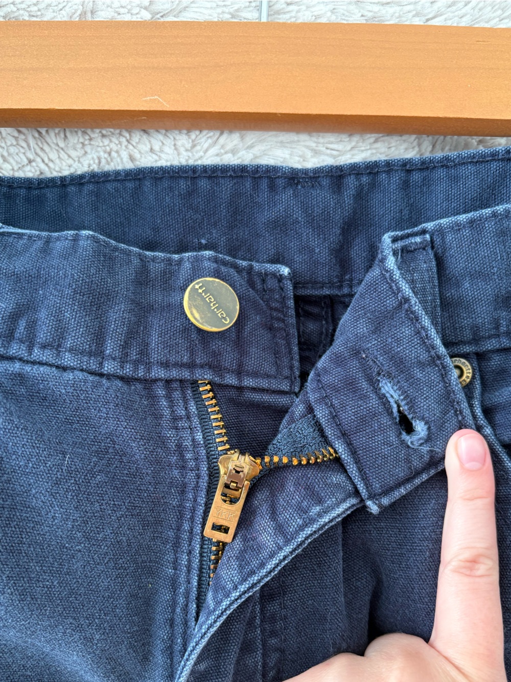 Carhartt B159 Loose Original Fit Carpenter Pants Navy 38x34 Workwear - Picture 6 of 7